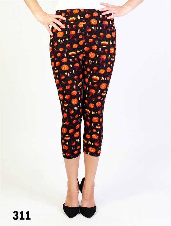 Halloween Print Stretch Capri